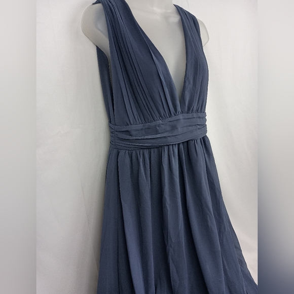 NWT LULUS holiday Fairy dress christmas M Elegant Denim Blue Sleeveless Dress - Picture 6 of 12